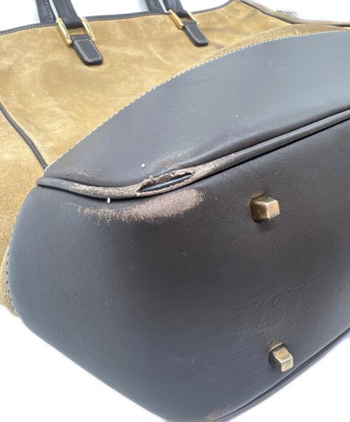 LOEWE（ロエベ）LOEWE (ロエベ) トートバッグ/アナグラム ベージュ×ブラウンの古着・服飾アイテム