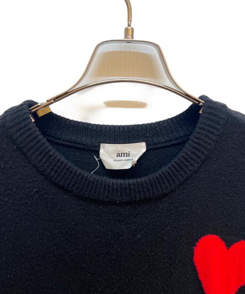 AMI Alexandre Mattiussi（アミアレクサンドルマテュッシ）AMI Alexandre Mattiussi (アミアレクサンドルマテュッシ) 厚手ニット ブラック×レッド サイズ:不明の古着・服飾アイテム