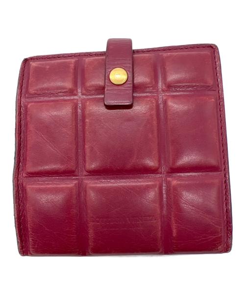 BOTTEGA VENETA（ボッテガベネタ）BOTTEGA VENETA (ボッテガベネタ) 2つ折り財布/パデットペーパーカーフミニウォレット レッドの古着・服飾アイテム