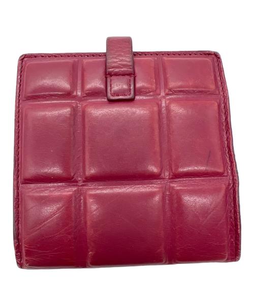 BOTTEGA VENETA（ボッテガベネタ）BOTTEGA VENETA (ボッテガベネタ) 2つ折り財布/パデットペーパーカーフミニウォレット レッドの古着・服飾アイテム