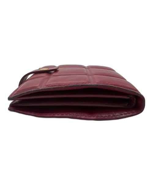 BOTTEGA VENETA（ボッテガベネタ）BOTTEGA VENETA (ボッテガベネタ) 2つ折り財布/パデットペーパーカーフミニウォレット レッドの古着・服飾アイテム