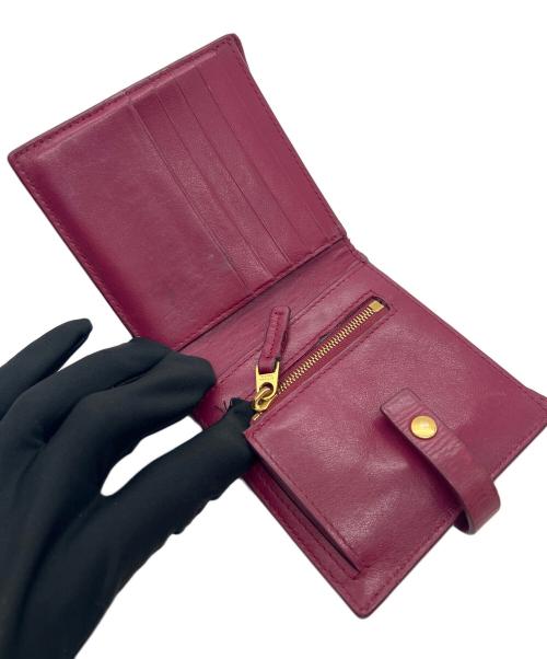 BOTTEGA VENETA（ボッテガベネタ）BOTTEGA VENETA (ボッテガベネタ) 2つ折り財布/パデットペーパーカーフミニウォレット レッドの古着・服飾アイテム