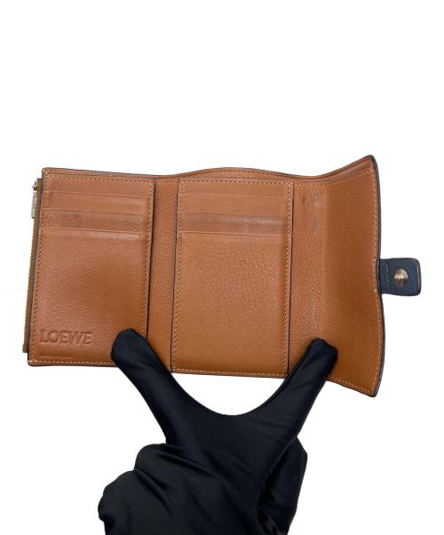 LOEWE（ロエベ）LOEWE (ロエベ) 3つ折り財布 ネイビーの古着・服飾アイテム