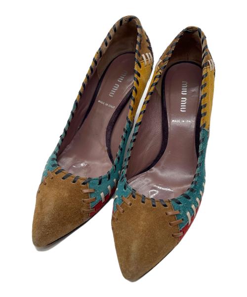 MIU MIU（ミュウミュウ）MIU MIU (ミュウミュウ) ヒールパンプス マルチカラー サイズ:36の古着・服飾アイテム