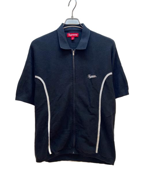 SUPREME（シュプリーム）SUPREME (シュプリーム) PIPING ZIP UP POLO ブラック サイズ:Mの古着・服飾アイテム