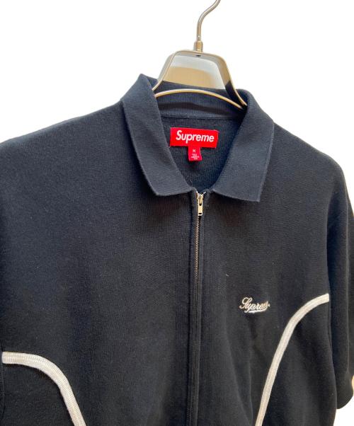 SUPREME（シュプリーム）SUPREME (シュプリーム) PIPING ZIP UP POLO ブラック サイズ:Mの古着・服飾アイテム