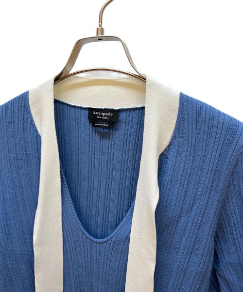 Kate Spade（ケイトスペード）Kate Spade (ケイトスペード) 薄手ニット スカイブルー サイズ:XSの古着・服飾アイテム