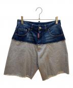 DSQUARED2ディースクエアード）の古着「デニム切替パンツ」｜インディゴ×グレー