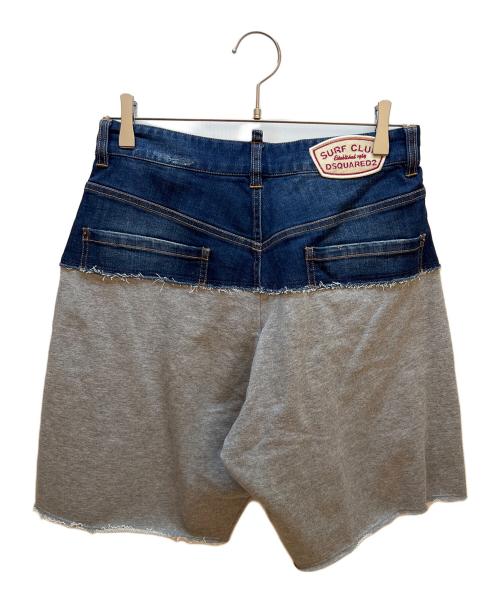 DSQUARED2（ディースクエアード）DSQUARED2 (ディースクエアード) デニム切替パンツ インディゴ×グレー サイズ:4の古着・服飾アイテム