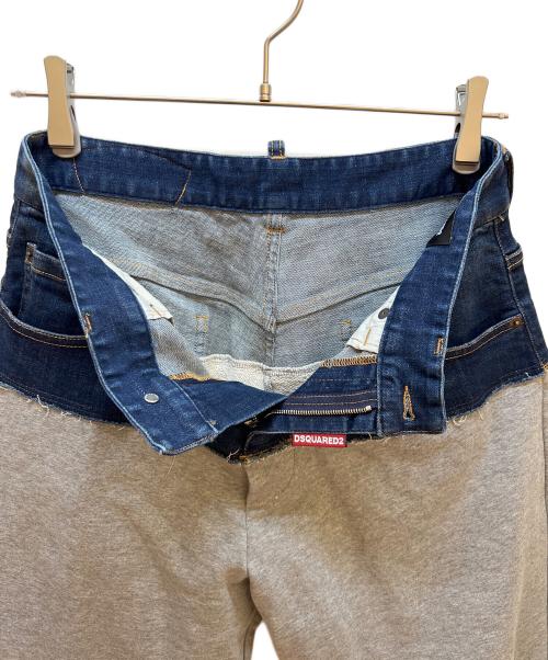 DSQUARED2（ディースクエアード）DSQUARED2 (ディースクエアード) デニム切替パンツ インディゴ×グレー サイズ:4の古着・服飾アイテム