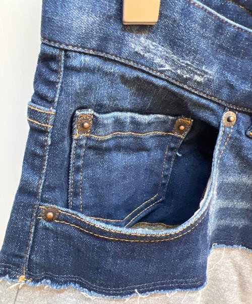 DSQUARED2（ディースクエアード）DSQUARED2 (ディースクエアード) デニム切替パンツ インディゴ×グレー サイズ:4の古着・服飾アイテム