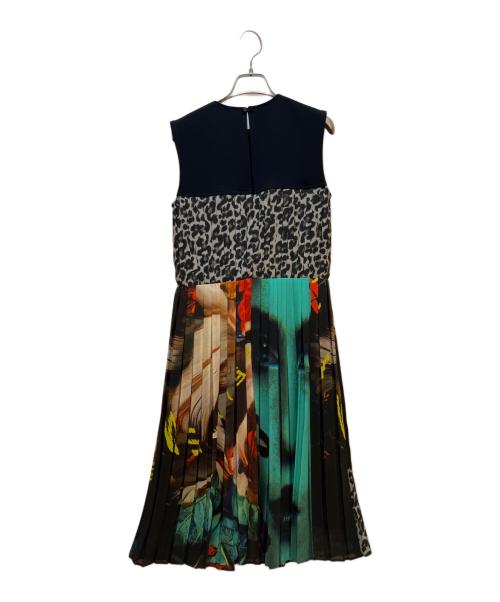 PAUL SMITH（ポールスミス）PAUL SMITH (ポールスミス) ノースリーブ・キャミソールワンピース ブラック×マルチカラー サイズ:Lの古着・服飾アイテム
