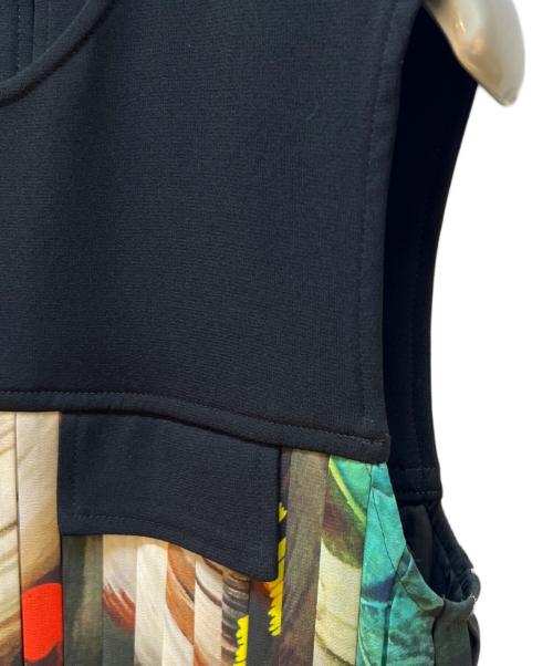 PAUL SMITH（ポールスミス）PAUL SMITH (ポールスミス) ノースリーブ・キャミソールワンピース ブラック×マルチカラー サイズ:Lの古着・服飾アイテム