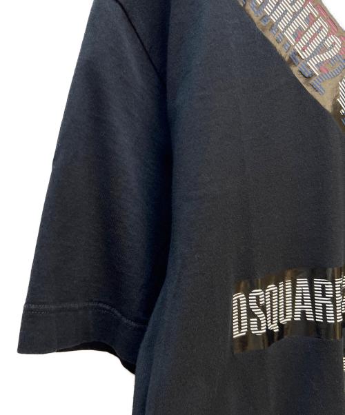 DSQUARED2（ディースクエアード）DSQUARED2 (ディースクエアード) 半袖カットソー ブラック サイズ:Sの古着・服飾アイテム