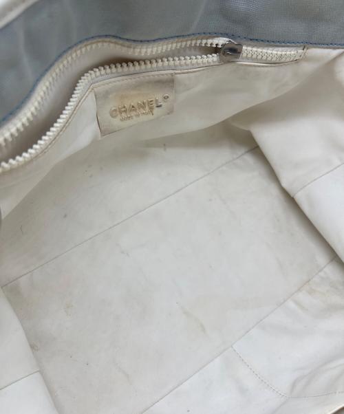 CHANEL（シャネル）CHANEL (シャネル) テニストートバッグ ブルー×ホワイトの古着・服飾アイテム