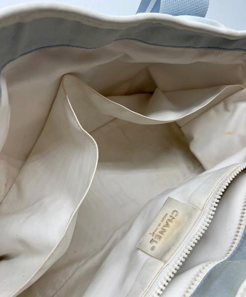 CHANEL（シャネル）CHANEL (シャネル) テニストートバッグ ブルー×ホワイトの古着・服飾アイテム