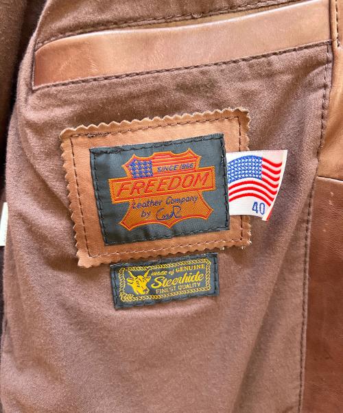 FREEDOM（フリーダム）FREEDOM (フリーダム) レザージャケット ブラウン サイズ:40の古着・服飾アイテム