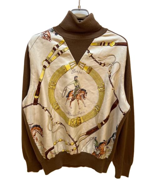 HERMES（エルメス）HERMES (エルメス) 薄手ニット ブラウン サイズ:40の古着・服飾アイテム