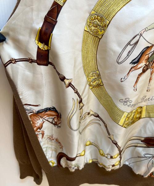 HERMES（エルメス）HERMES (エルメス) 薄手ニット ブラウン サイズ:40の古着・服飾アイテム