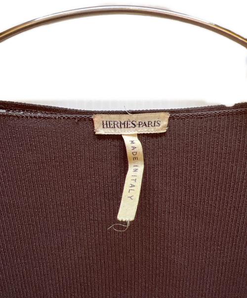 HERMES（エルメス）HERMES (エルメス) 薄手ニット ブラウン サイズ:MEの古着・服飾アイテム