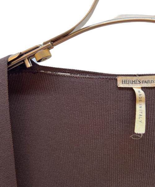 HERMES（エルメス）HERMES (エルメス) 薄手ニット ブラウン サイズ:MEの古着・服飾アイテム