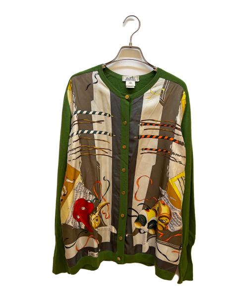 HERMES（エルメス）HERMES (エルメス) 薄手カーディガン 黄緑 サイズ:42の古着・服飾アイテム