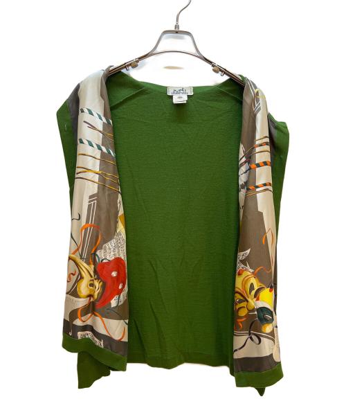 HERMES（エルメス）HERMES (エルメス) 薄手カーディガン 黄緑 サイズ:42の古着・服飾アイテム