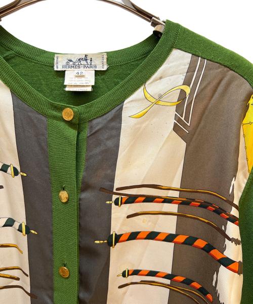 HERMES（エルメス）HERMES (エルメス) 薄手カーディガン 黄緑 サイズ:42の古着・服飾アイテム