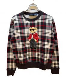 POLO RALPH LAUREN（ポロ・ラルフローレン）の古着「クルーネックスウェット」｜ブラウン×ホワイト