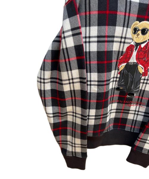 POLO RALPH LAUREN（ポロ・ラルフローレン）POLO RALPH LAUREN (ポロ・ラルフローレン) クルーネックスウェット ブラウン×ホワイト サイズ:XSの古着・服飾アイテム