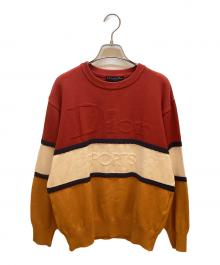 Christian Dior（クリスチャン ディオール）の古着「厚手ニット」｜レッド×ホワイト×オレンジ