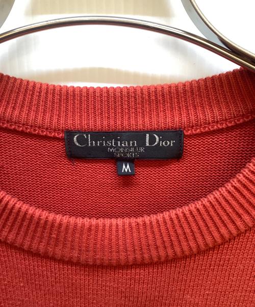 Christian Dior（クリスチャン ディオール）Christian Dior (クリスチャン ディオール) 厚手ニット レッド×ホワイト×オレンジ サイズ:Mの古着・服飾アイテム