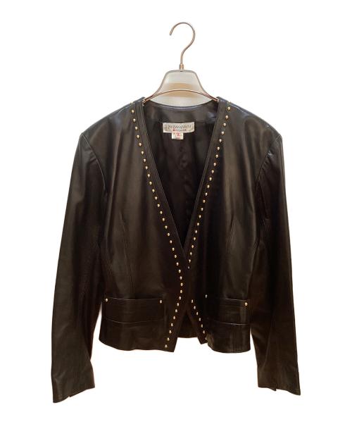 Yves Saint Laurent（イヴサンローラン）Yves Saint Laurent (イヴサンローラン) レザージャケット ブラック サイズ:36の古着・服飾アイテム