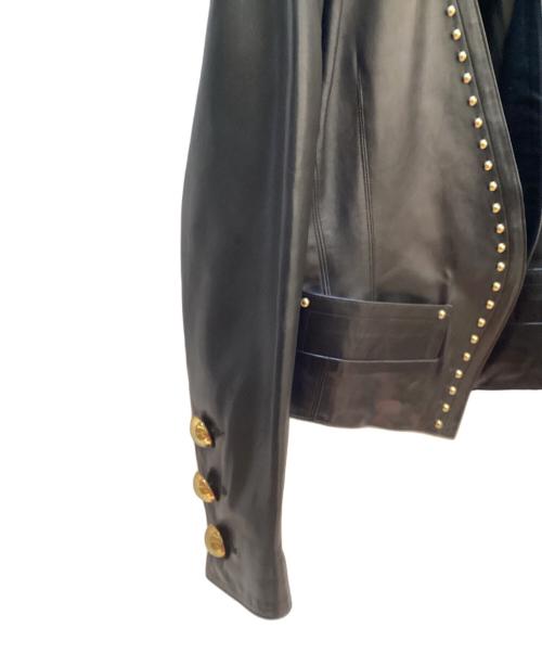 Yves Saint Laurent（イヴサンローラン）Yves Saint Laurent (イヴサンローラン) レザージャケット ブラック サイズ:36の古着・服飾アイテム