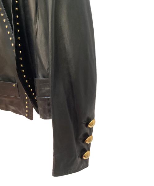 Yves Saint Laurent（イヴサンローラン）Yves Saint Laurent (イヴサンローラン) レザージャケット ブラック サイズ:36の古着・服飾アイテム