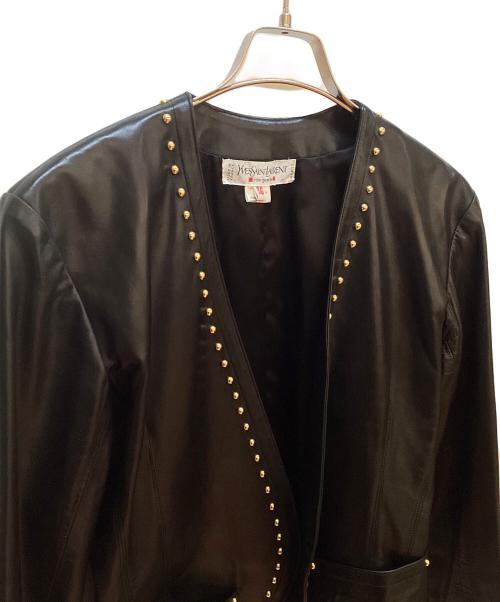 Yves Saint Laurent（イヴサンローラン）Yves Saint Laurent (イヴサンローラン) レザージャケット ブラック サイズ:36の古着・服飾アイテム