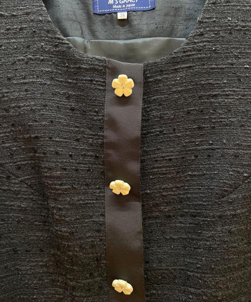 M'S GRACY（エムズグレイシー）M'S GRACY (エムズグレイシー) ノースリーブ・キャミソールワンピース ネイビー サイズ:38の古着・服飾アイテム