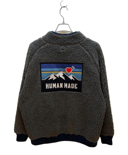 HUMAN MADE（ヒューマンメイド）HUMAN MADE (ヒューマンメイド) フリースボアジャケット グレー サイズ:Mの古着・服飾アイテム