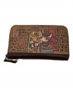 WACHIFIELDワチフィールド）の古着「ラウンドファスナー財布」｜ブラウン