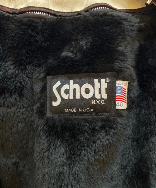 Schott（ショット）Schott (ショット) レザージャケット ホワイト サイズ:40の古着・服飾アイテム