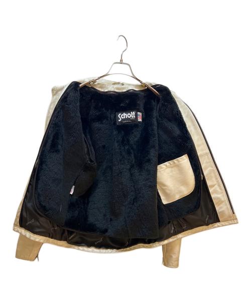 Schott（ショット）Schott (ショット) レザージャケット ホワイト サイズ:40の古着・服飾アイテム