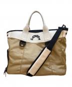 JONES×BEAMS GOLFジョーンズ×ビームスゴルフ）の古着「ボストンバッグ」｜ベージュ×ホワイト