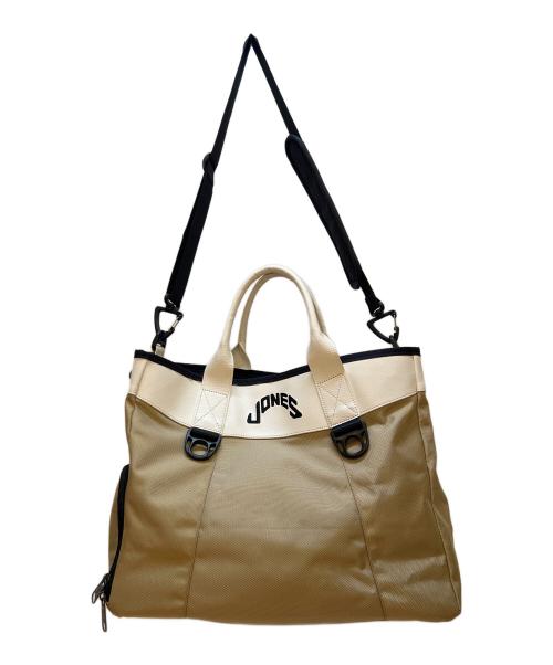 JONES（ジョーンズ）JONES (ジョーンズ) BEAMS GOLF (ビームスゴルフ) ボストンバッグ ベージュ×ホワイトの古着・服飾アイテム