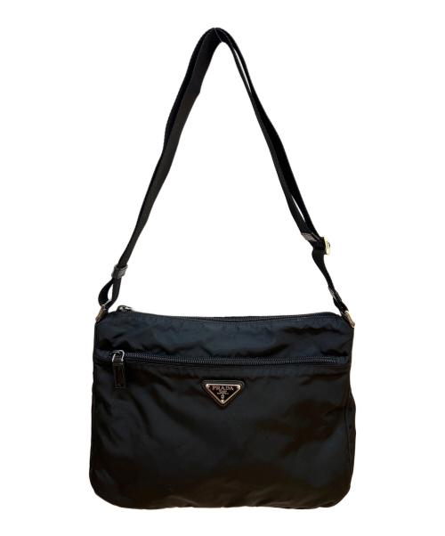 PRADA（プラダ）PRADA (プラダ) ナイロンショルダーバッグ ブラックの古着・服飾アイテム