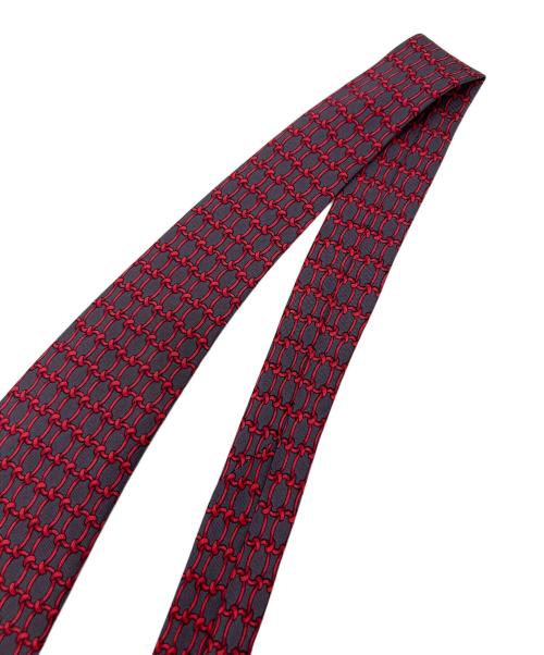 HERMES（エルメス）HERMES (エルメス) ネクタイ グレー×レッド サイズ:154cmの古着・服飾アイテム