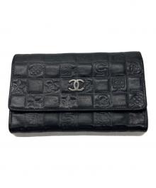 CHANEL（シャネル）の古着「2つ折り財布/アイコンライン」｜ブラック