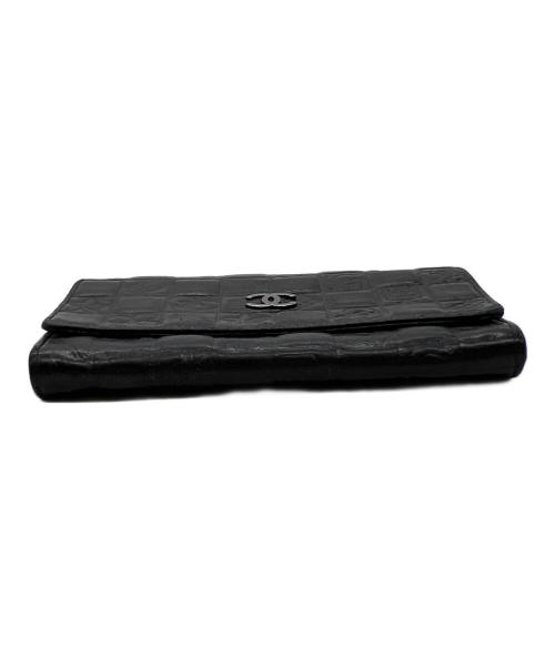CHANEL（シャネル）CHANEL (シャネル) 2つ折り財布/アイコンライン ブラックの古着・服飾アイテム