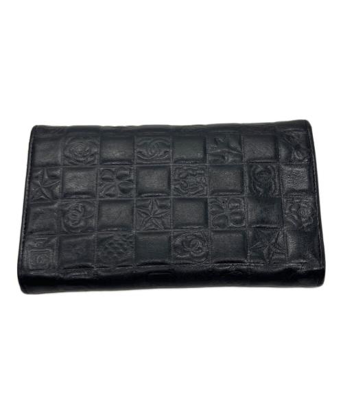 CHANEL（シャネル）CHANEL (シャネル) 2つ折り財布/アイコンライン ブラックの古着・服飾アイテム