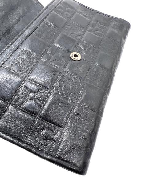 CHANEL（シャネル）CHANEL (シャネル) 2つ折り財布/アイコンライン ブラックの古着・服飾アイテム