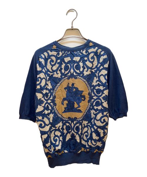 HERMES（エルメス）HERMES (エルメス) 薄手ニット ブルー サイズ:Mの古着・服飾アイテム